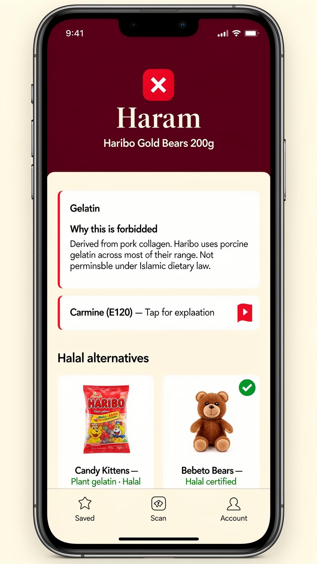 Haram verdict with halal alternatives