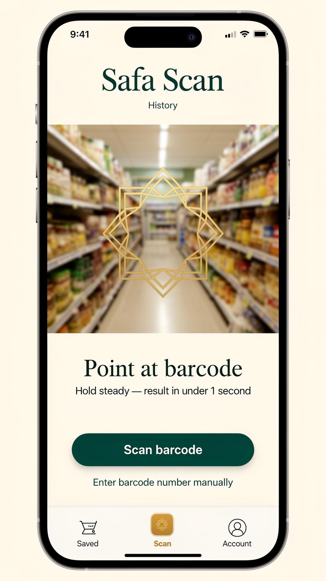 SafaScan — point at any barcode